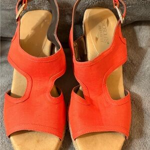 AEROSOLES Vibrant Red Wedge Sandals